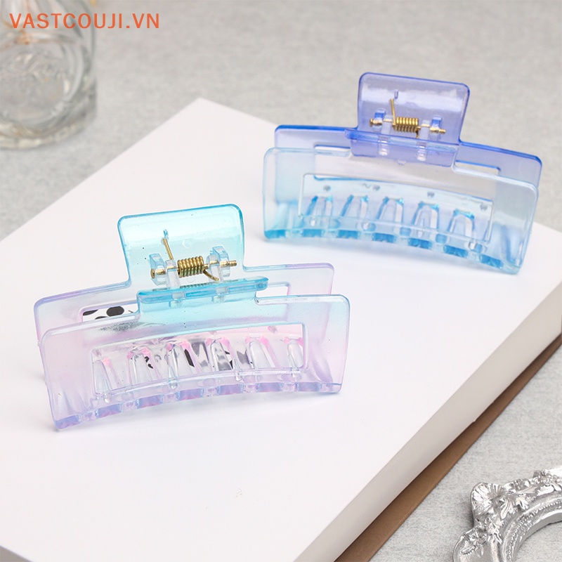 Kẹp Tóc Càng Cua Bằng Nhựa Trong Suốt Màu Gradient Phong Cách Hàn Quốc