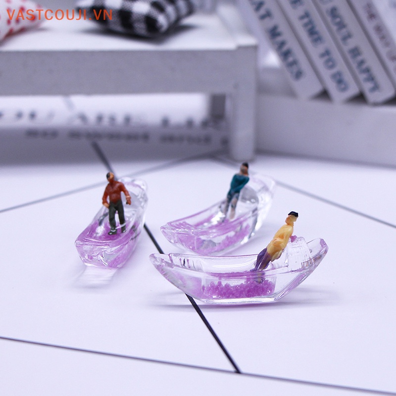 Bộ 2 Mô Hình Thuyền Villa Mini Phát Quang Dùng Trang Trí