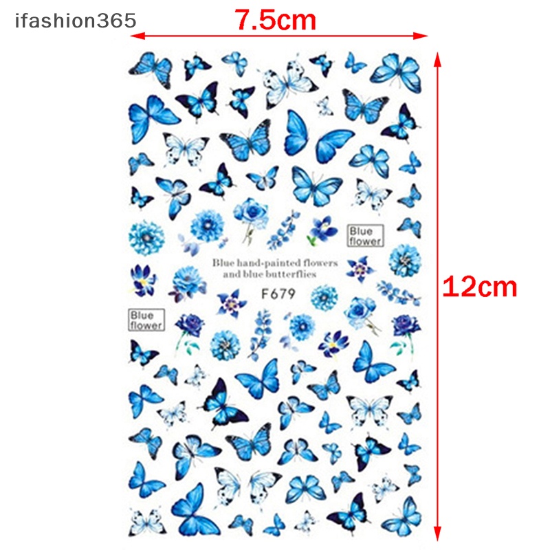 Sticker Dán Trang Trí Móng Tay Hình Bướm Và Hoa Thời Trang ifashion365
