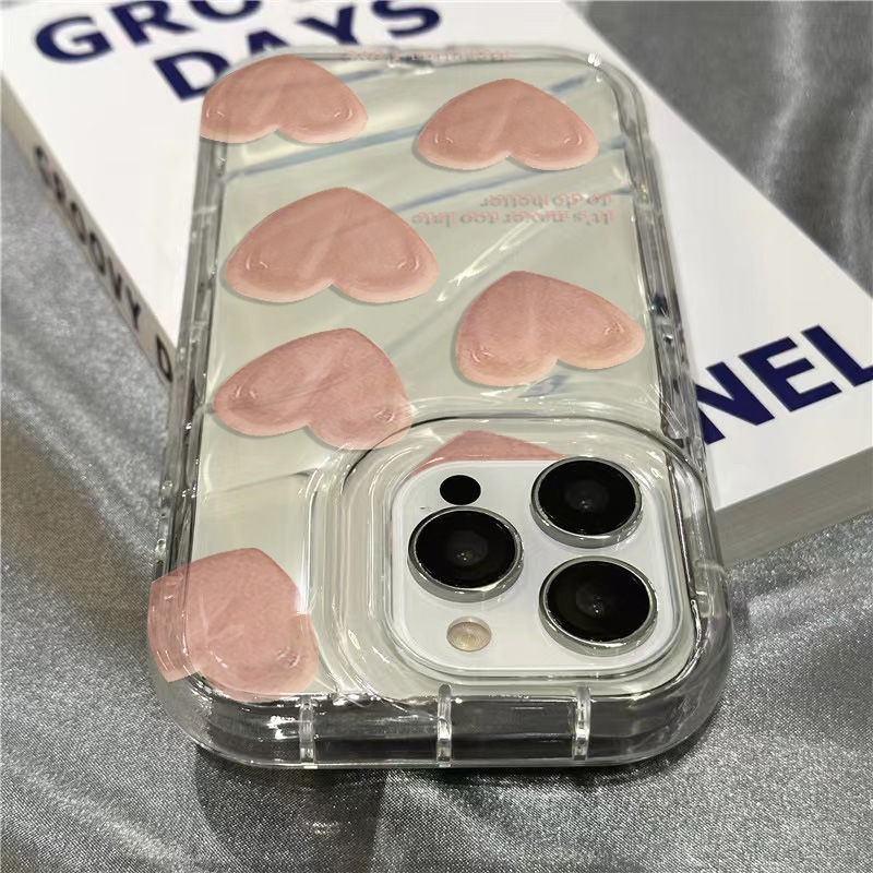 Ốp Điện Thoại Dẻo Trong Suốt Họa Tiết Trái Tim Màu Trắng Cho iPhone14promax 1312 / 11 7 / 8plus xr / sins Q8HI