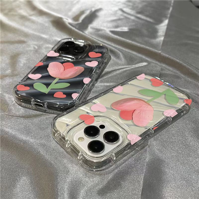 Ốp Điện Thoại Mềm Trong Suốt In Hình Hoa Tulip Cho Iphone 11 / 7plus 8 1312 Xr 14Promax / 8UIT