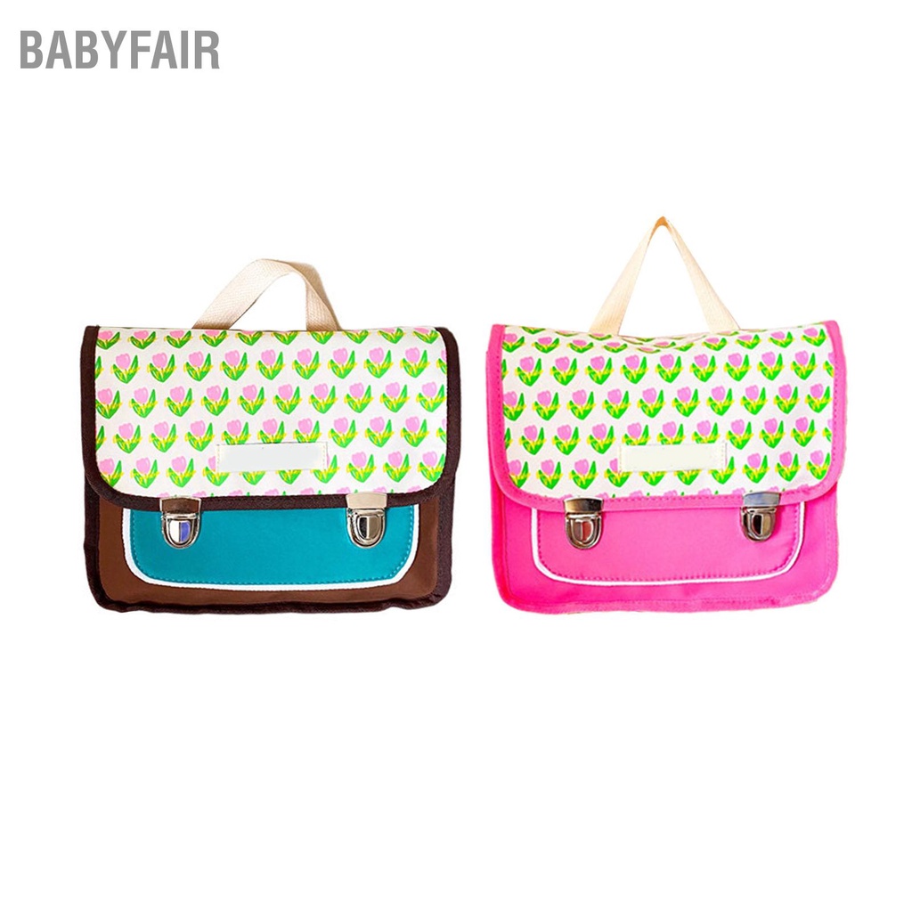 Babyfair Ba lô trẻ em Thiết kế hoa Canvas Túi xách dung tích lớn tay cho bé gái