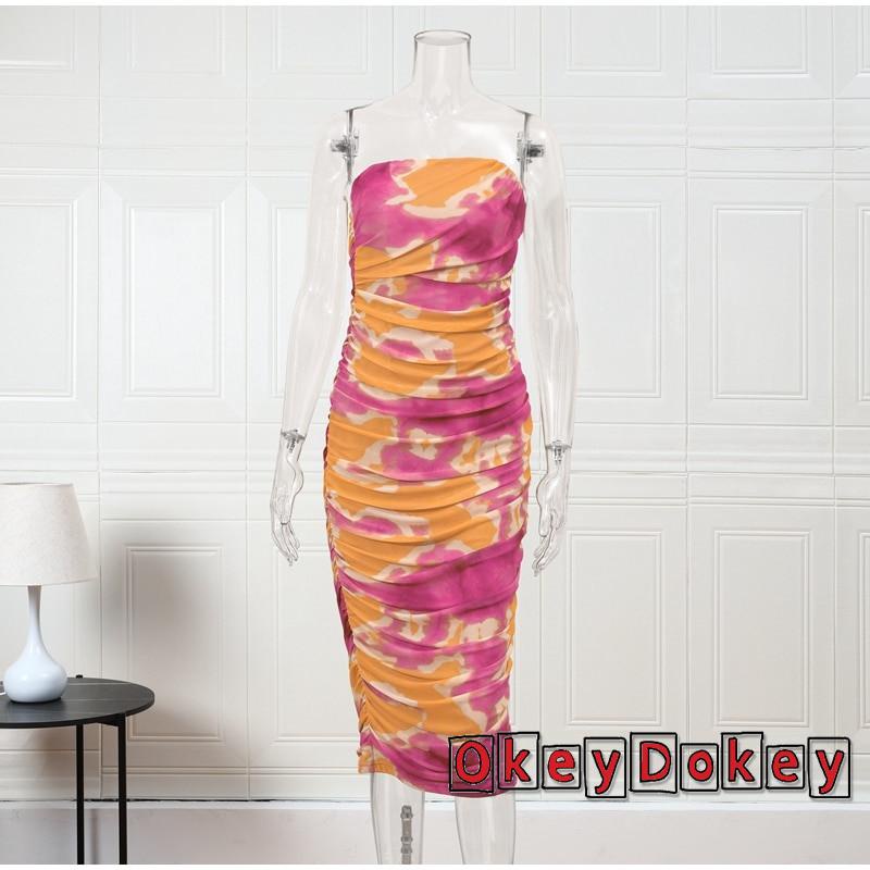 Đầm Ôm Dáng Hai Dây Phối Lưới In Họa Tiết Thời Trang Mùa Hè Cho Nữ