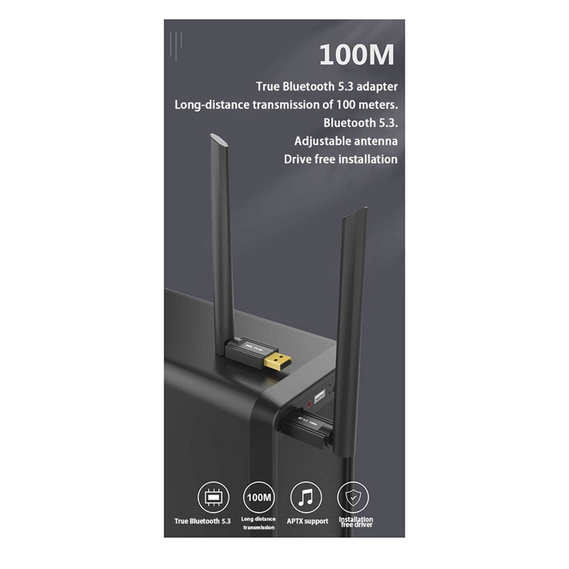 Ăng Ten 4DBi Bluetooth 5.3 Dài 100M Cho Máy Tính / Laptop