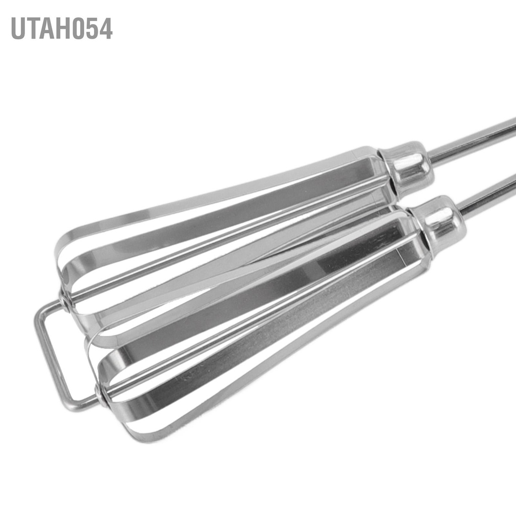 Utah054 Máy đánh trứng bằng thép không gỉ Tay quay nhựa Tự động tiết kiệm công sức trộn cầm tay cho nấu ăn nhà bếp gia đình