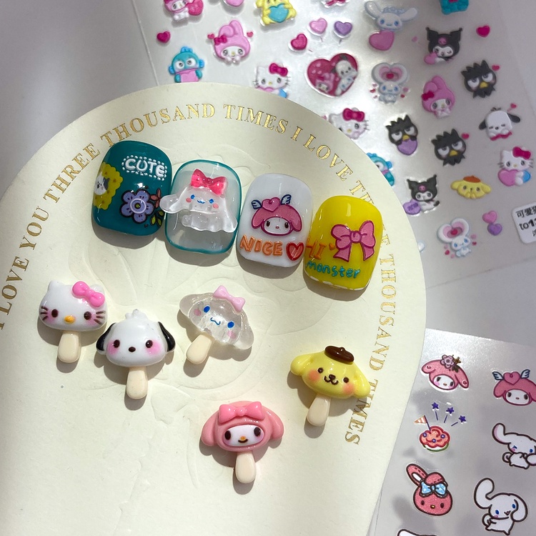 Charm Thú Hoat Hình KEM SANRIO NHŨ Trang Trí Móng Tay Đáng Yêu