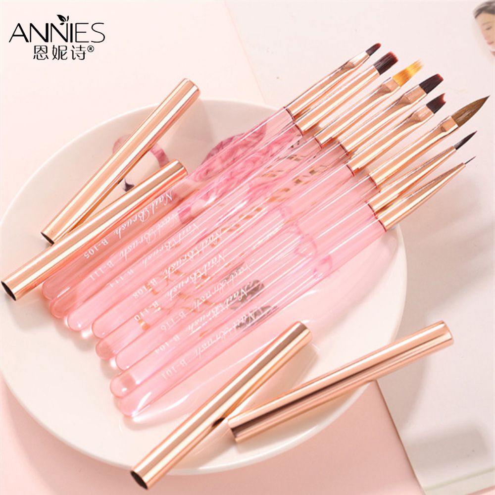 ♕ Nail Art Bộ cọ chức năng đầy đủ Màu hồng Nhật Bản Vẽ đường kéo Halo Dye Gradient Bút trị liệu bằng ánh sáng Công cụ làm móng cho nội thất tiệm nail