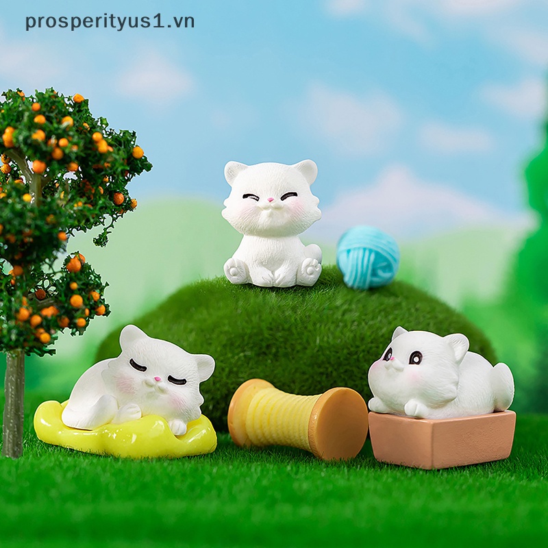 [prosperityus1] Mô Hình Mèo Nhỏ Bằng Nhựa Resin Thủ Công Sáng Tạo Trang Trí Sân Vườn / Nhà Cửa / Xe Hơi [VN]