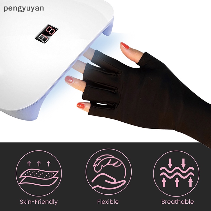 1 Đôi Găng Tay Chống Tia UV Không Ngón Dùng Làm Móng Nghệ Thuật