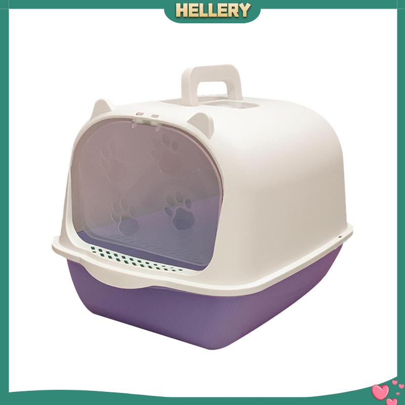 Hộp Đi Vệ Sinh Chống Văng Nước Có Mũ Trùm Tiện Lợi Dành Cho Mèo Cưng