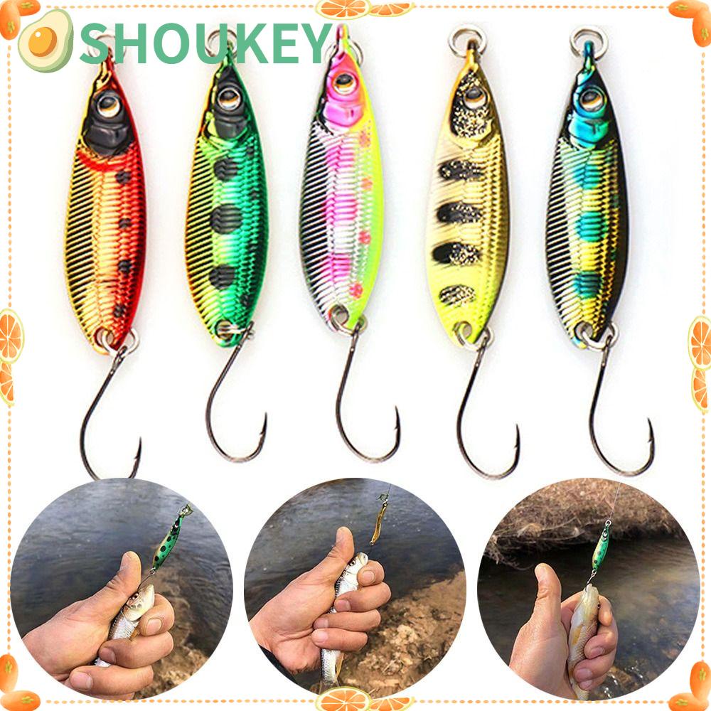 SHOUKEY Set 3 Mồi Giả Nhử Cá Bằng Kim Loại Gắn Kèm Móc Câu Tiện Dụng