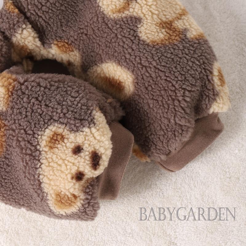 Bộ Áo Liền Quần Tay Dài In Hình Gấu Hoạt Hình Giữ Ấm Dành Cho Trẻ Em 0-132 Tháng Tuổi