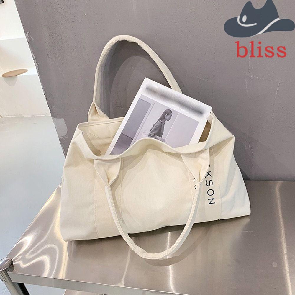 Túi Xách Canvas Sức Chứa Lớn In Chữ Thời Trang Đường Phố Cho Nữ