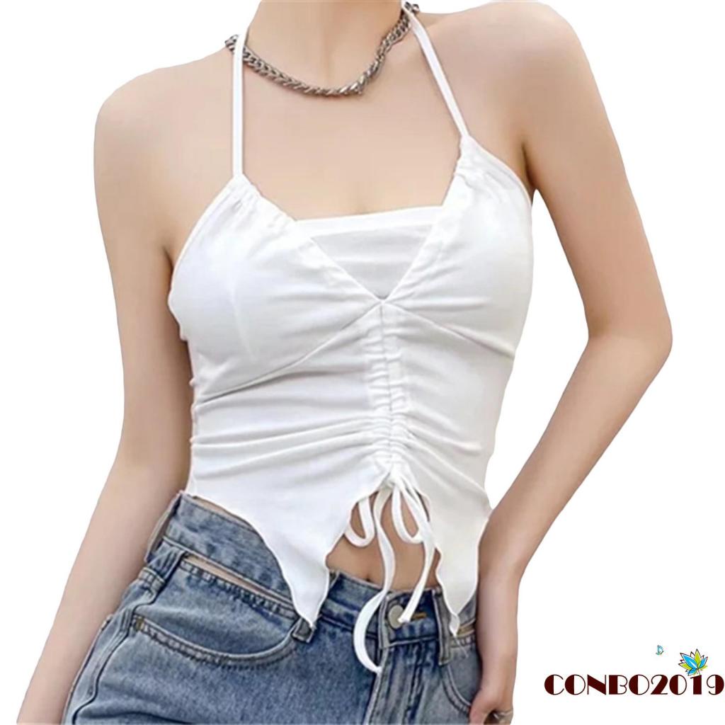 Áo Dây Rút Không Tay Hở Lưng Quyến Rũ Dành Cho Nữ