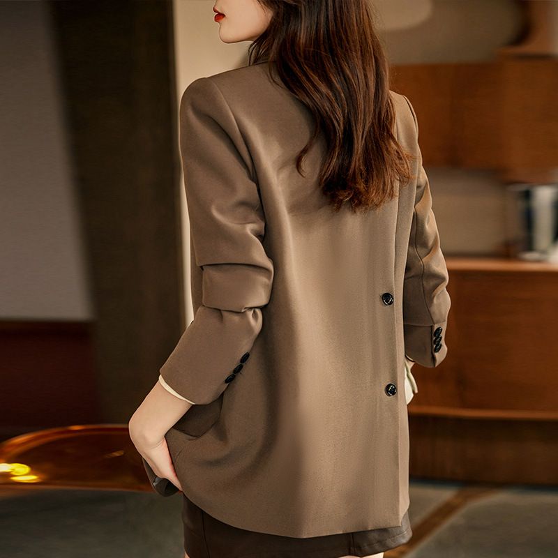 Áo Khoác Blazer Nữ Tay Dài Màu Trơn Thời Trang Xuân Thu Mới