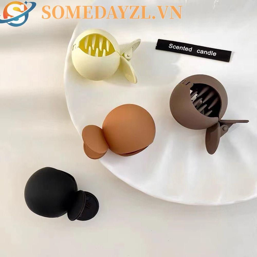 SOMEDAYZL Kẹp Tóc Càng Cua Tròn Màu Sắc Đơn Giản Phong Cách Cổ Điển Thời Trang Cho Nữ