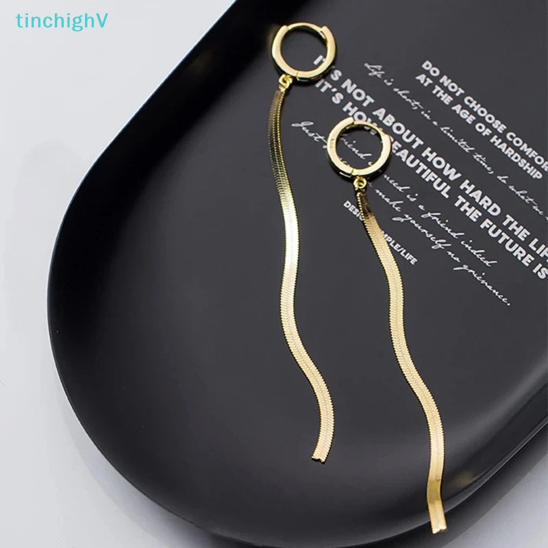 [TinchighV] Bông Tai Dáng Dài Phối Tua Rua Hình Học Đơn Giản Độc Đáo Phong Cách Hàn Quốc Cho Nữ