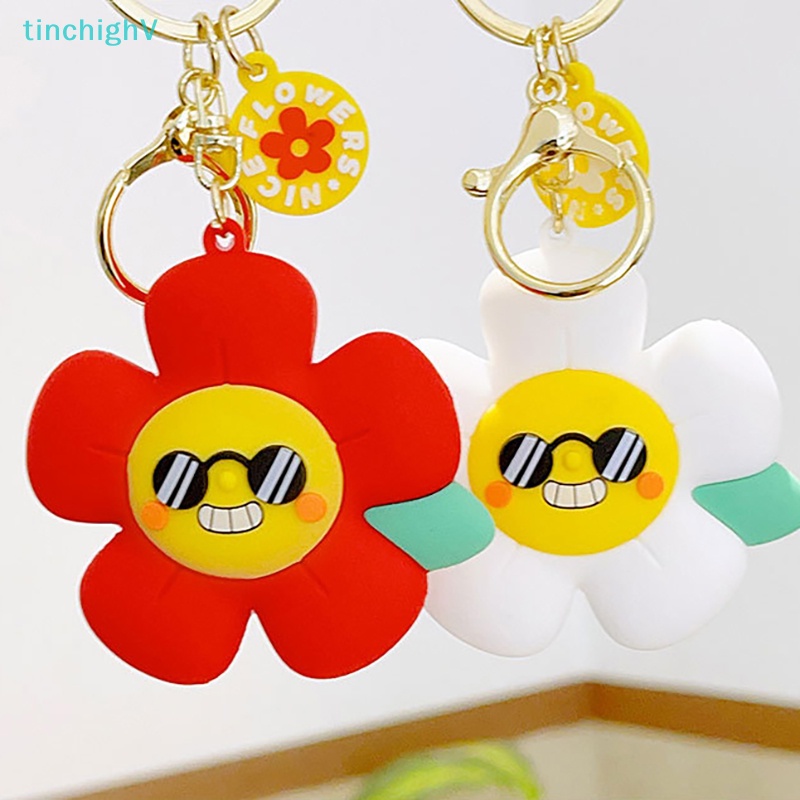 [TinchighV] Móc Chìa Khóa Hình Bông Hoa Hoạt Hình Vui Nhộn Hợp Thời Trang Dành Cho Cặp Đôi Đi Học [Mới]