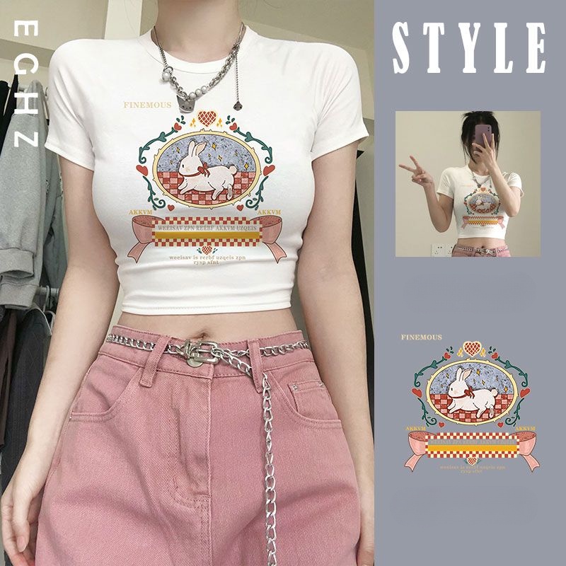 Y2k Áo Baby Tee Thun Croptop Nữ  Tay Ngắn Hở Vai Dáng Ôm Thời Trang Mùa Hè Hàng Mới Dành Cho Bạn