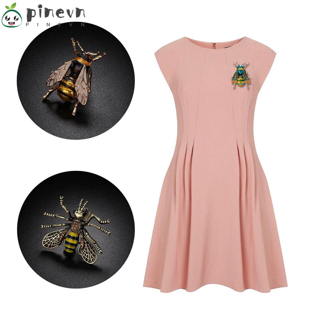 PINEVN Ghim Cài Áo Hình Ong Đính Đá Pha Lê Thời Trang