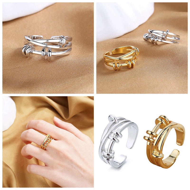 Ygt Nhẫn Hở Bằng Thép Không Gỉ Phong Cách Punk Đơn Giản Cho Nữ