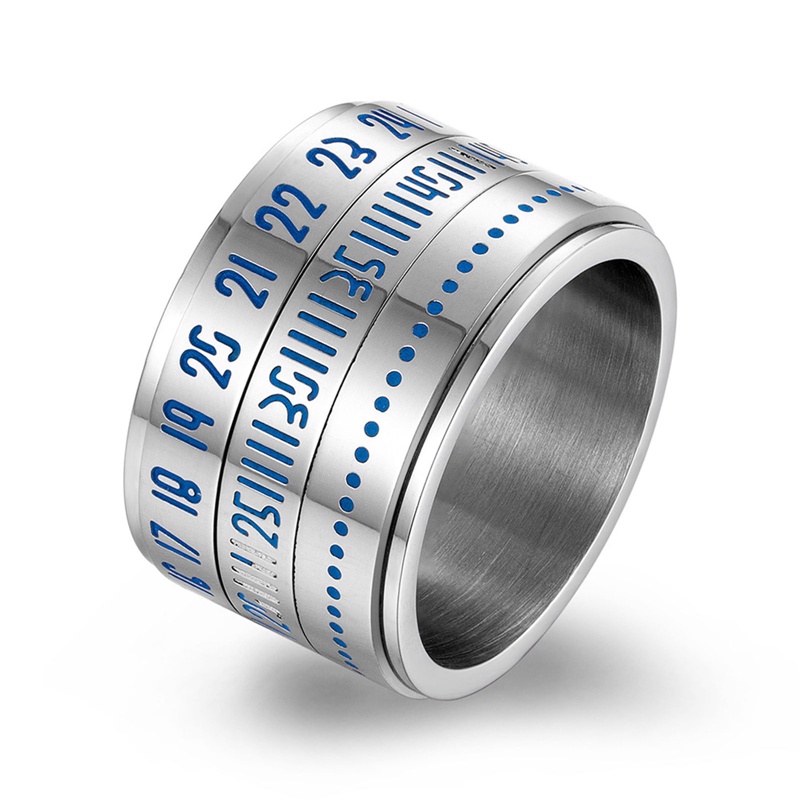 Ygt Nhẫn Thép Titan Xoay Được Có Lịch Số La Mã Sáng Tạo Cho Nam Và Nữ