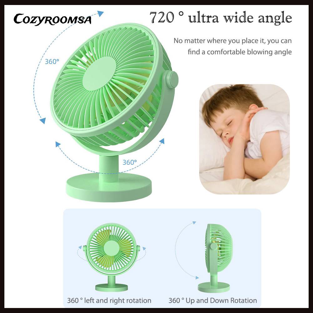 Quạt Điện Mini 3 Tốc Độ Tích Hợp Đèn LED Tiện Dụng Cho Gia Đình / Văn Phòng