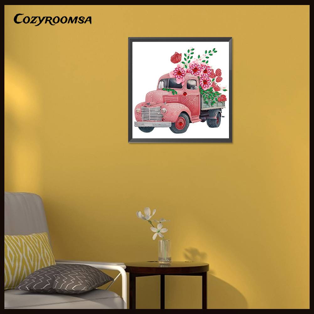 Bộ Tranh Đính Đá 5D Họa Tiết Xe Hơi Phong Cách Vintage Độc Đáo DIY Dùng Trang Trí