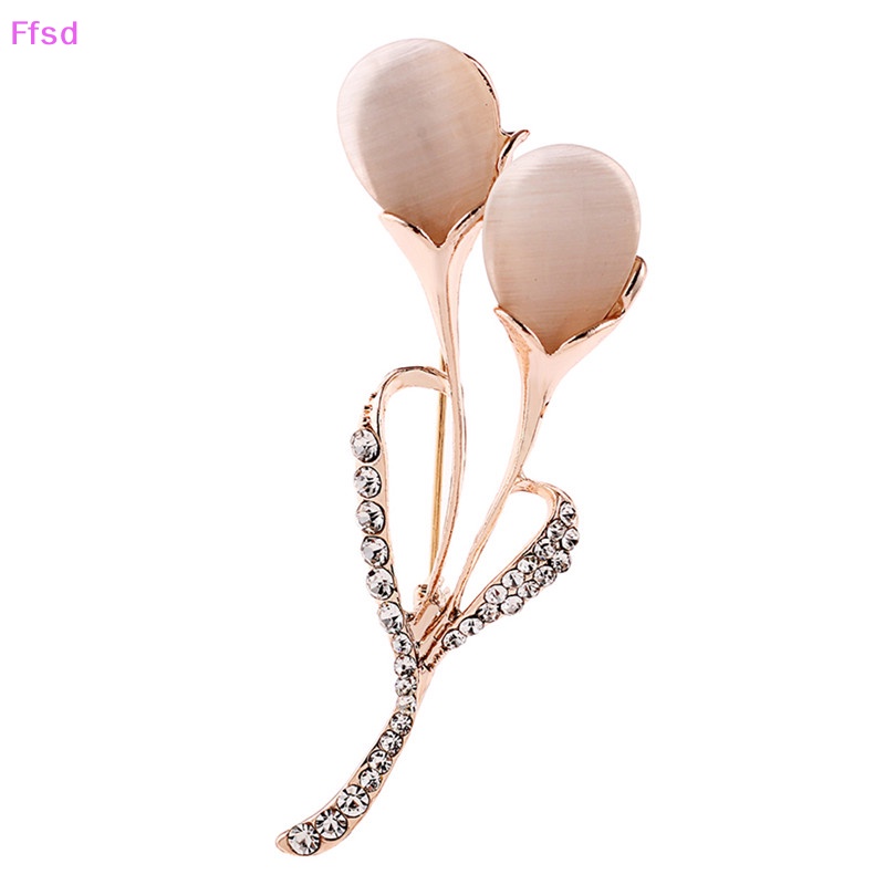 Ghim Cài Áo Đính Đá Opal Sang Trọng Cho Cô Dâu Trâm Cài Áo Hình Hoa Tulip Đính Pha Lê Phong Cách Vintage Thời Trang Cho Nữ  Hoa Tulip Chảy Ngược
