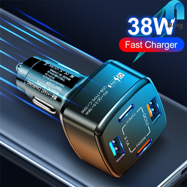 Tẩu Sạc Nhanh 38w Cổng Usb Type C Pd Qc3.0 3.1a Tương Thích Với Iphone Xiaomi