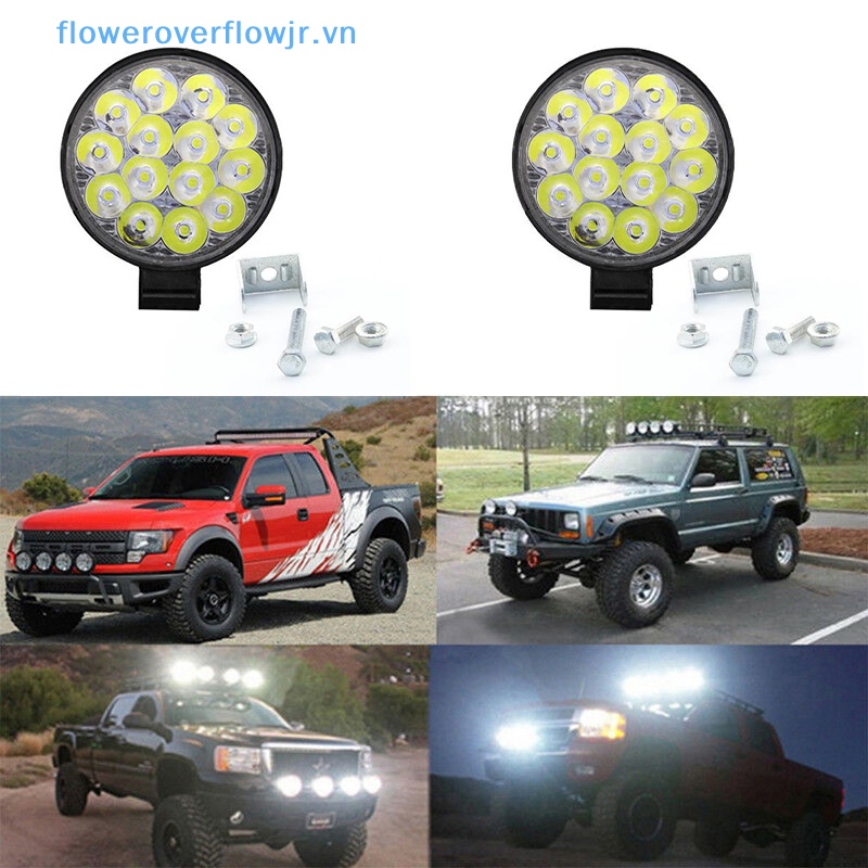 1 Hộp Đèn LED Tròn 42W 14 Bóng Phá Sương Mù Cho Oto SUV ATV