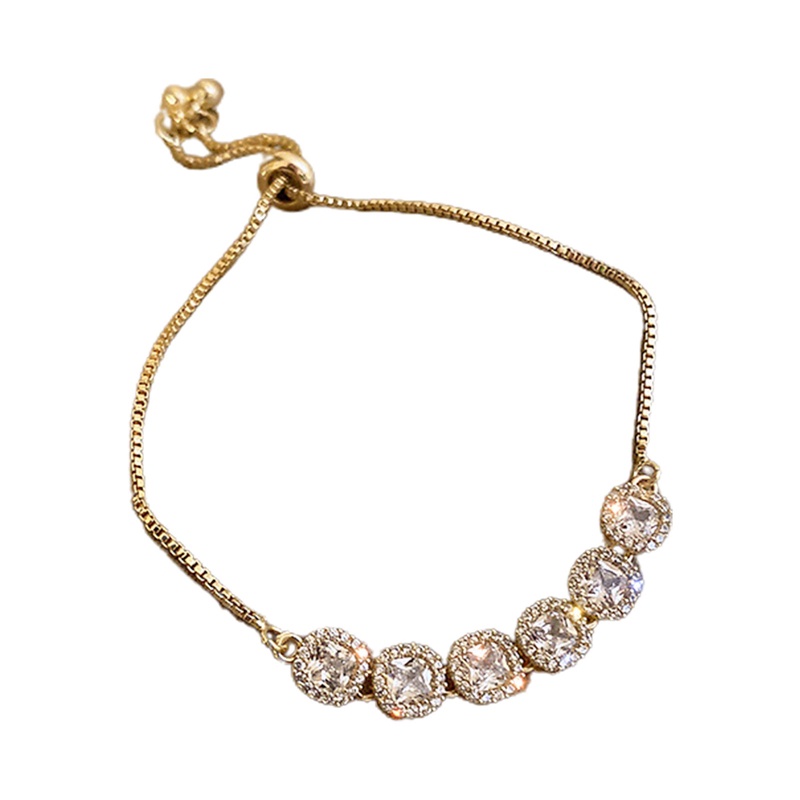 Ygt Vòng Tay Tennis Đính Đá Zircon Tự Nhiên Có Thể Điều Chỉnh Cho Nữ