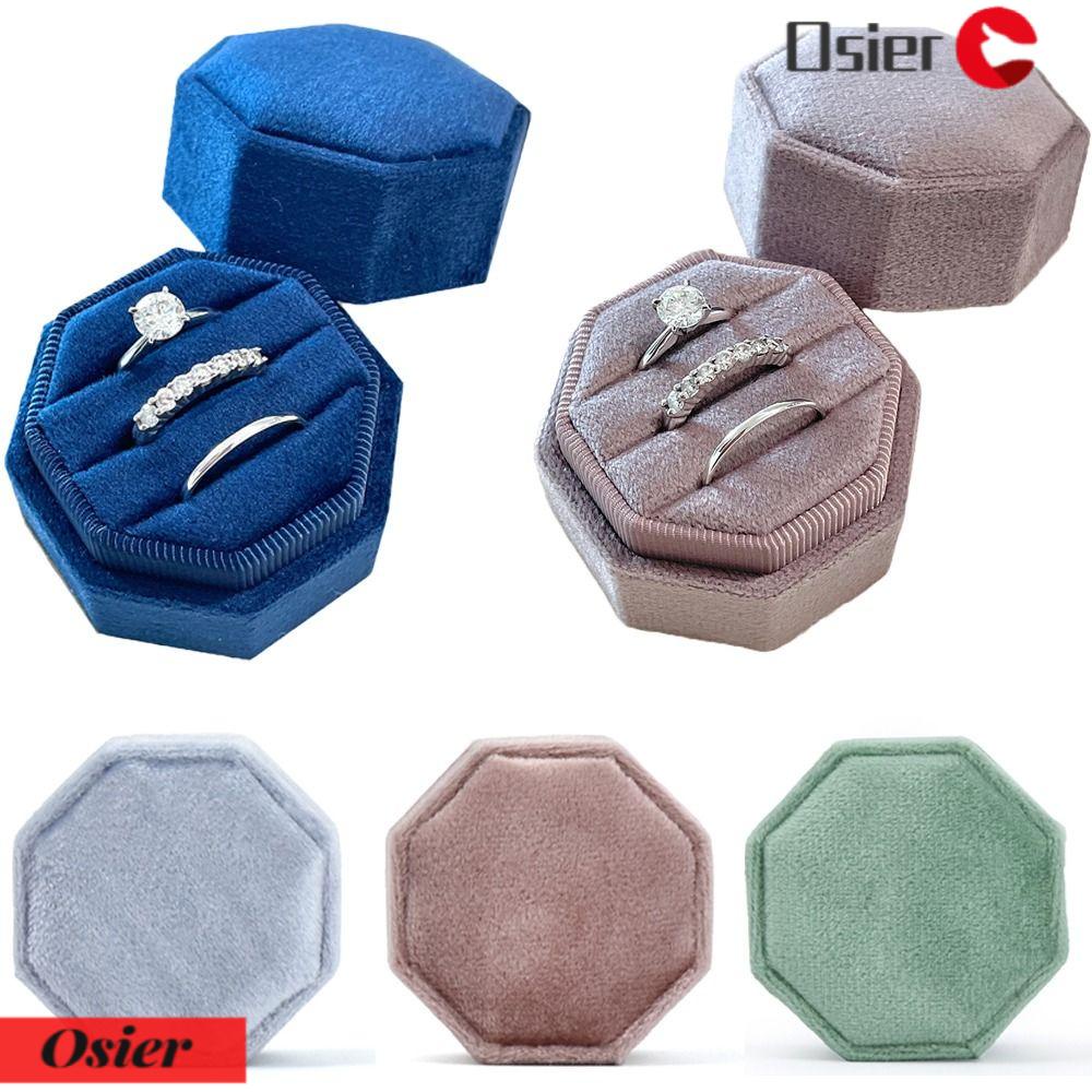 OSIER1 Hộp Đựng Trang Sức Hình Bát Giác Chất Liệu Nhung Cao Cấp