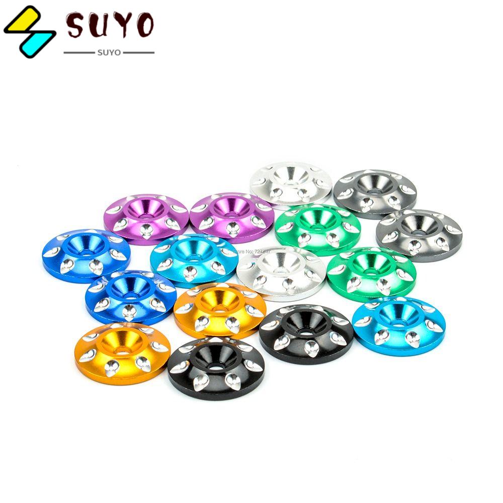 SUYO Set 2 Vòng Đệm M3 Bằng Kim Loại Cố Định Đuôi Xe Rc 1 / 10 1 / 8