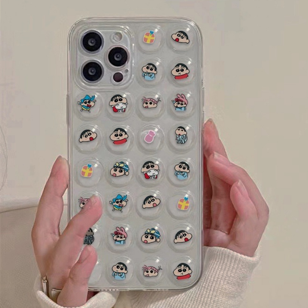 Ốp Điện Thoại TPU Dẻo Họa Tiết Hoạt Hình Cậu Bé Bút Chì Dễ Thương Cho IPhone 14 13 12 11 Pro Max X XR 8 7 Plus