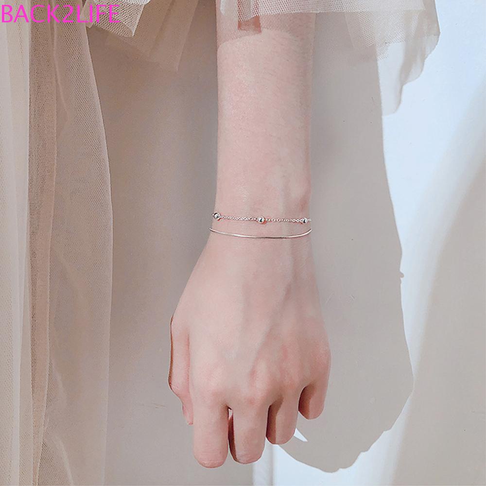 BACK2LIFE Vòng Tay Hai Lớp Đính Hạt Thanh Lịch Thời Trang Cho Nữ