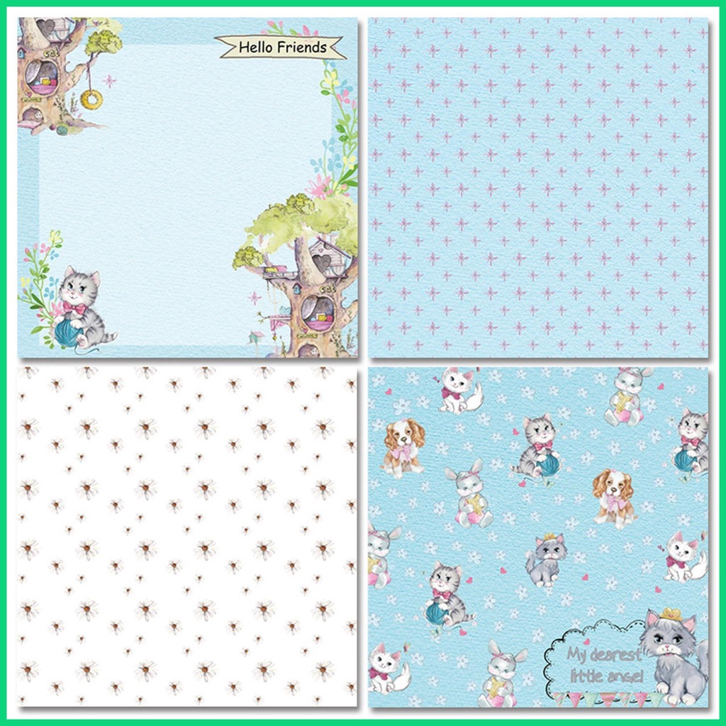 Set 24 Tờ Giấy 66 Inch Chủ Đề Giáng Sinh Mùa Đông Dùng Để Trang Trí Sổ Tay