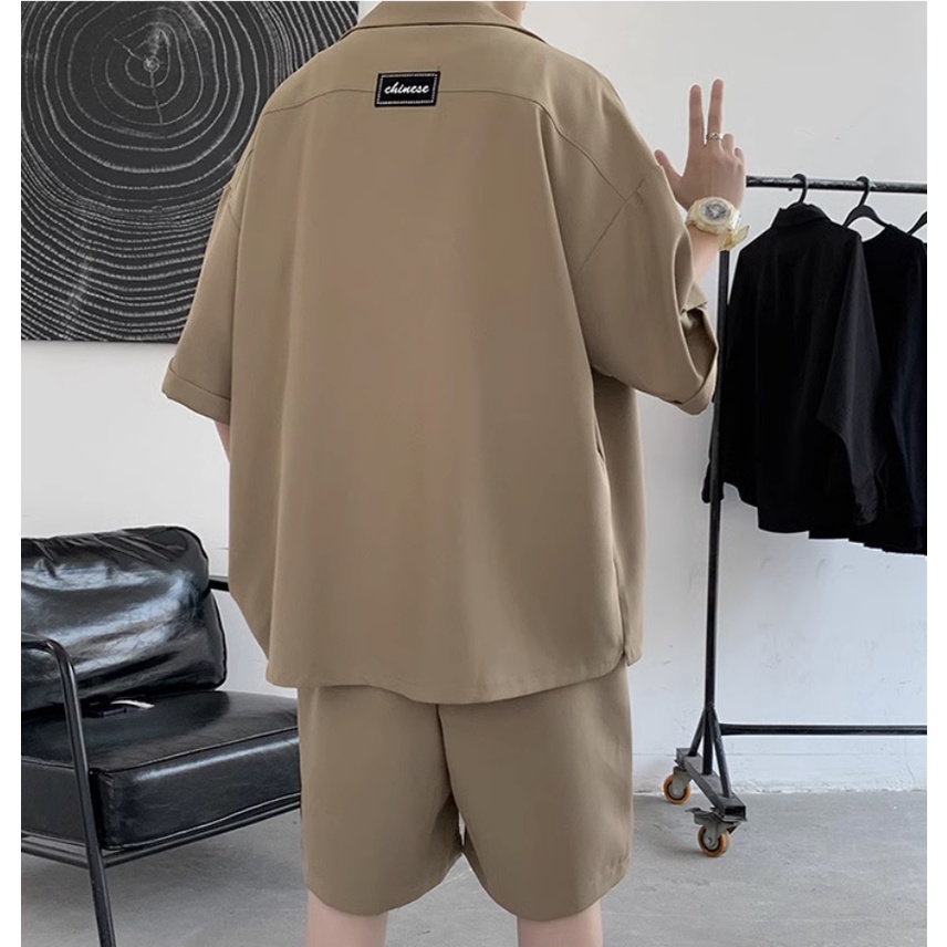 Set Áo Sơ Mi Ngắn Tay Và Quần Short Thời Trang Mùa Hè Cho Nam