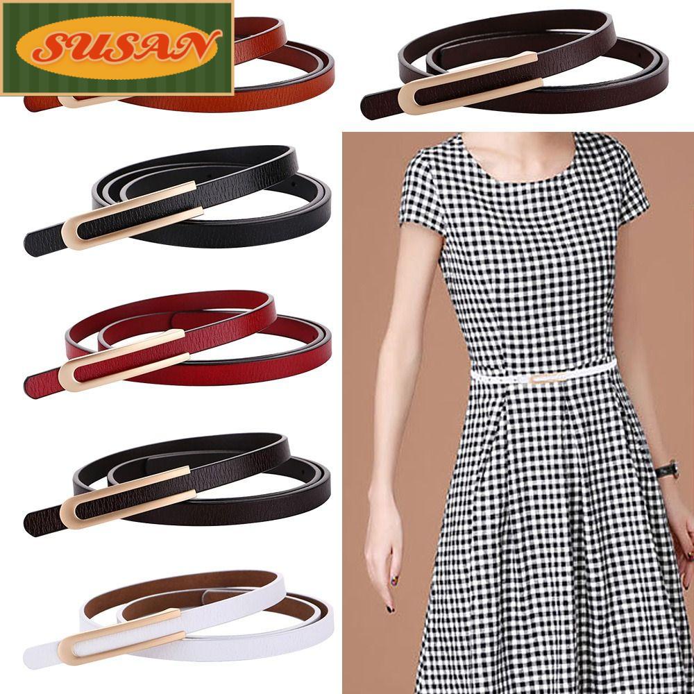SUSANS Thắt Lưng Da Bò Mỏng Phong Cách Retro Cá Tính Cho Nữ