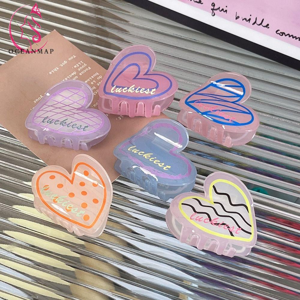 OCEANMAP Kẹp Tóc Càng Cua Hình Trái Tim Phong Cách Hàn Quốc Ngọt Ngào