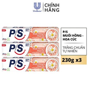 - bộ 3 kem đánh răng p/s muối hồng & hoa cúc 230g/hộp
