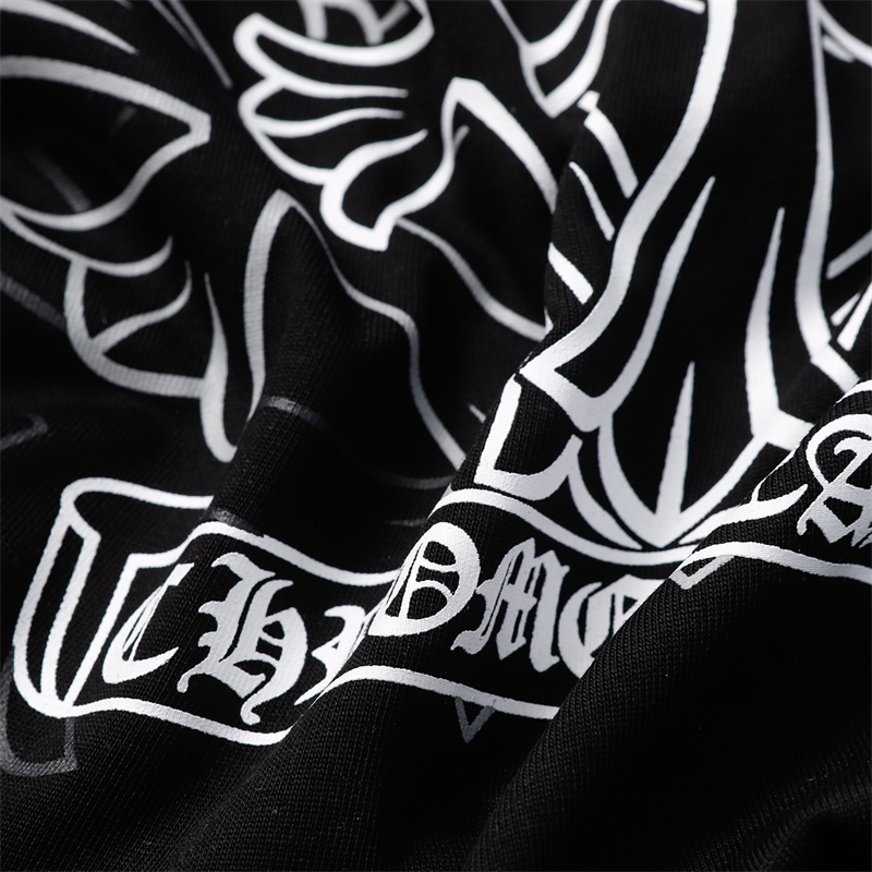 Chr-come88he-áo Thun Cotton Nguyên Chất Ngắn Tay Dáng Rộng In Dấu Hiệu Sanskrit Phantom Thời Trang Mùa Hè Mới Chất Lượng Cao Cho Nam Và Nữ