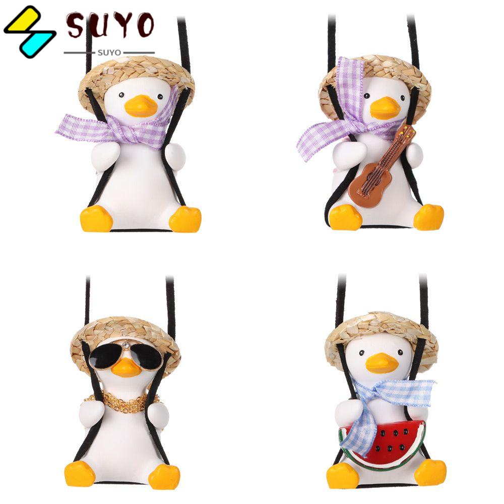 SUYO Chú Vịt Đội Mũ Rơm Dễ Thương Dùng Trang Trí Xe Hơi