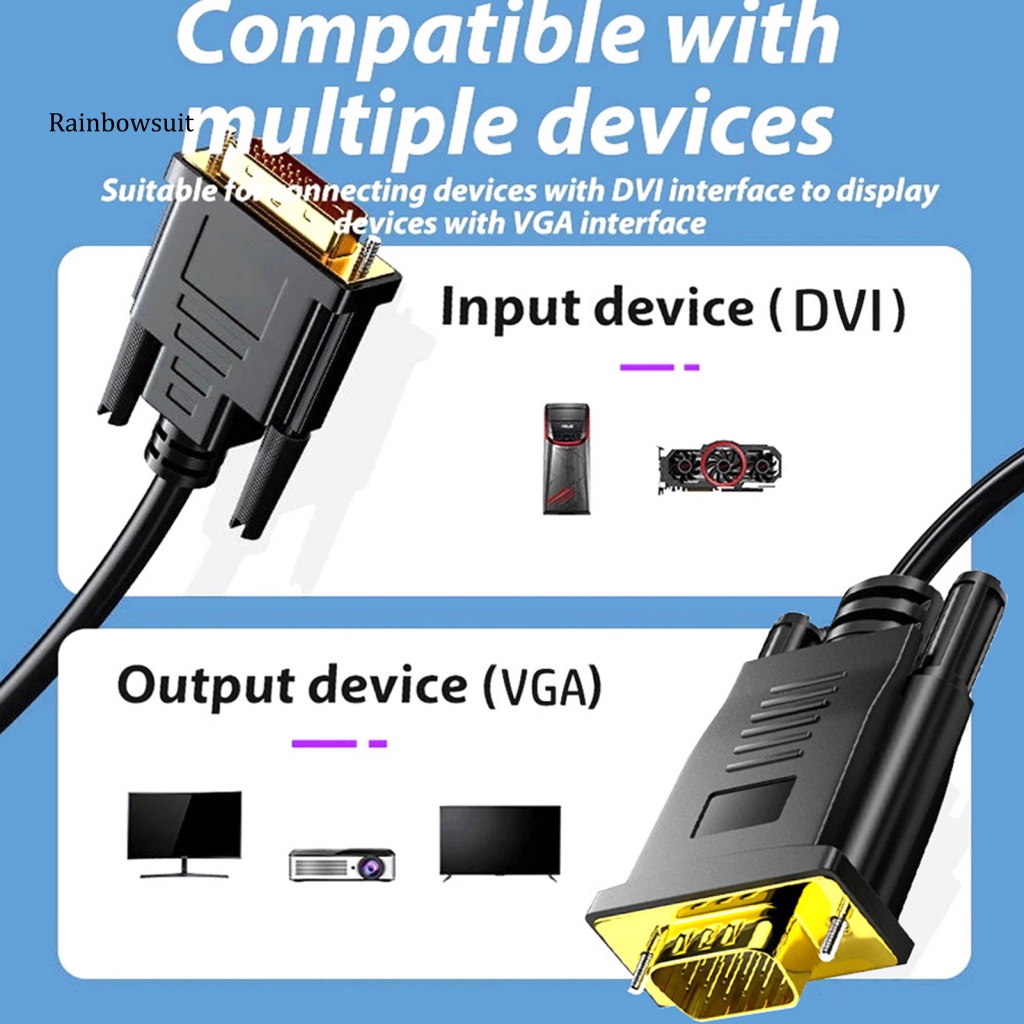 Cáp Chuyển Đổi Video DVI 24 + 1 Đầu Cắm Sang Đầu Cắm VGA Độ Phân Giải Cao 100 / 200 / 300cm