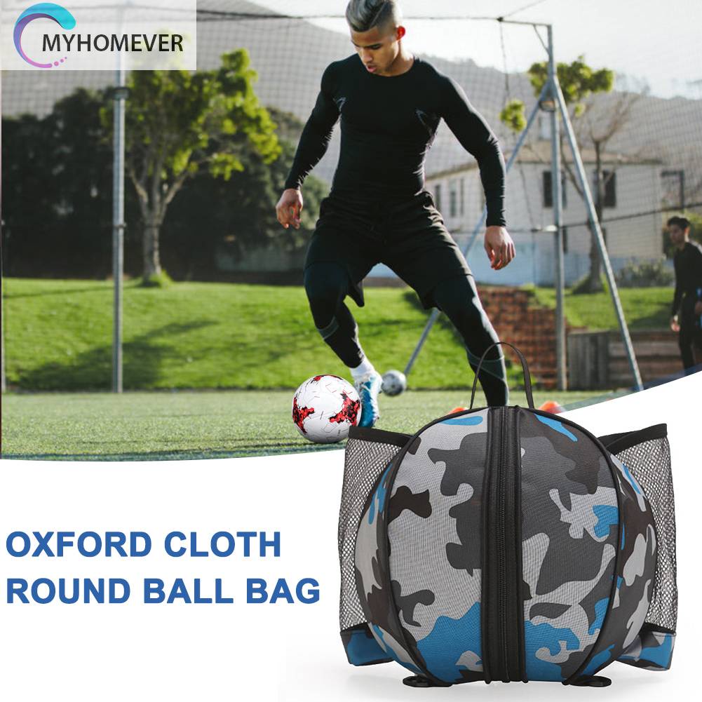 Túi Đựng Bóng Rổ Hình Tròn Bằng Vải Oxford Chống Nước Có Khóa Kéo
