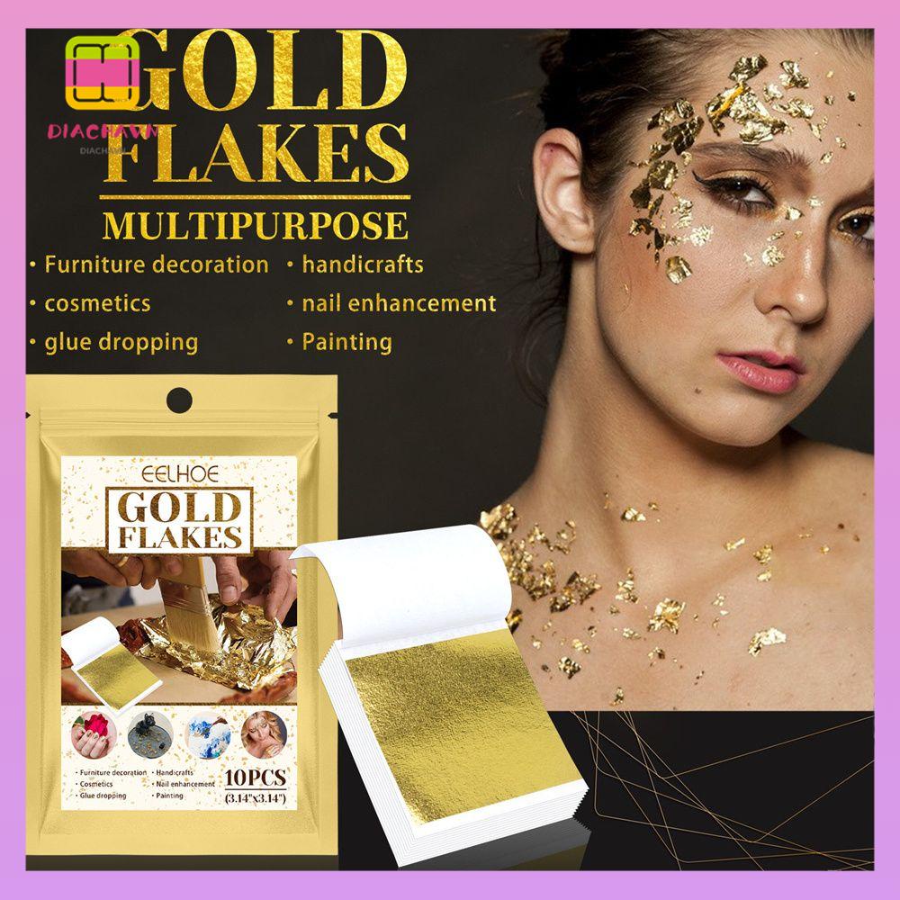 DIACHAVN Giấy Lá Vàng Siêu Mỏng Lấp Lánh Trang Trí Móng Tay