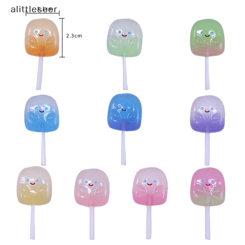 Móc Khóa Hình Kẹo Mút Màu Gradient Phát Quang Dễ Thương