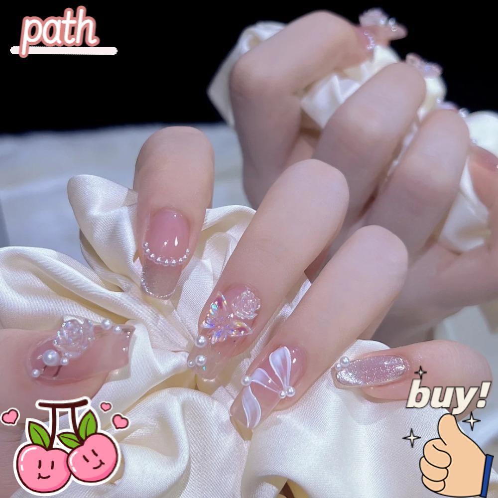 Bộ 24 Móng Tay Giả Đầu Vuông Có Thể Tháo Rời Che Phủ Toàn Diện Cho Nữ