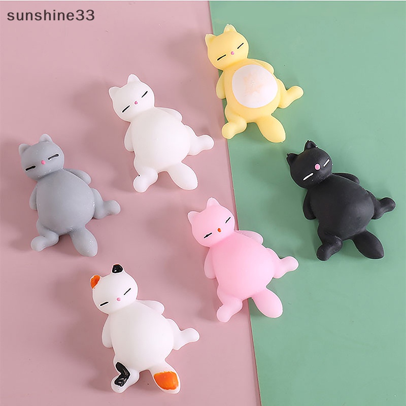 1 Đồ Chơi Nắn Bóp Đàn Hồi Giảm Stress Hình Mèo Dễ Thương