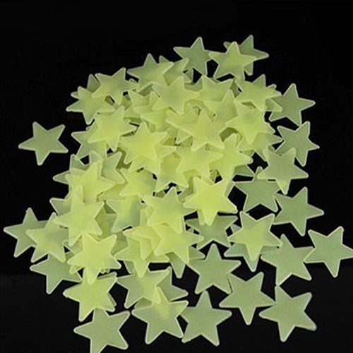 Set 100 Miếng Dán Tường Hình Ngôi Sao Dạ Quang Trang Trí Phòng Bé DIY